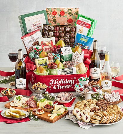 Ultimate Christmas Gift Basket with Wine